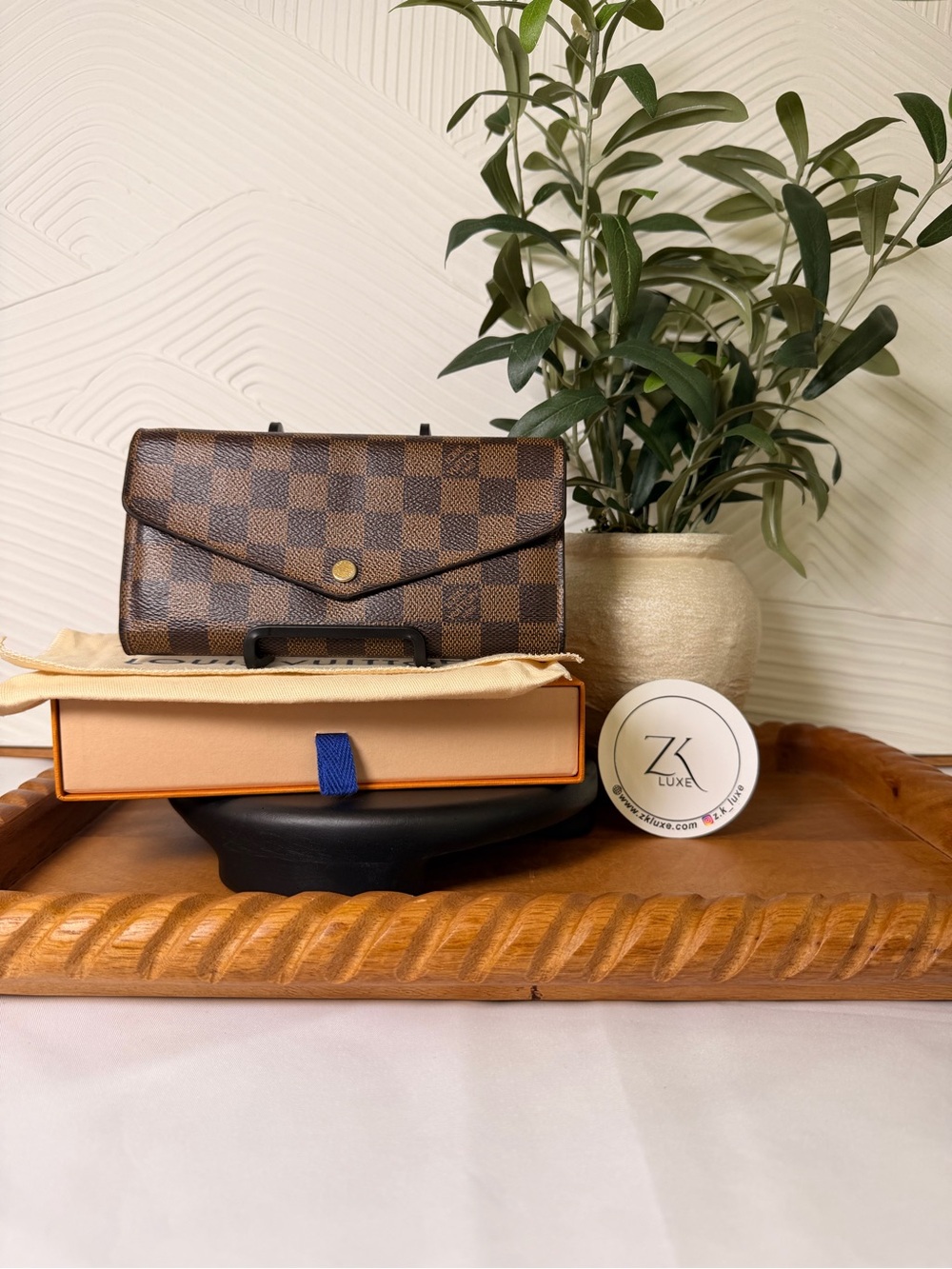 Louis Vuitton Damier Ebene Sarah Wallet